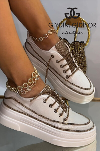 Giydim Gidiyor Παπούτσια Divercy Beyaz Λινό - Ειδικό Σχέδιο