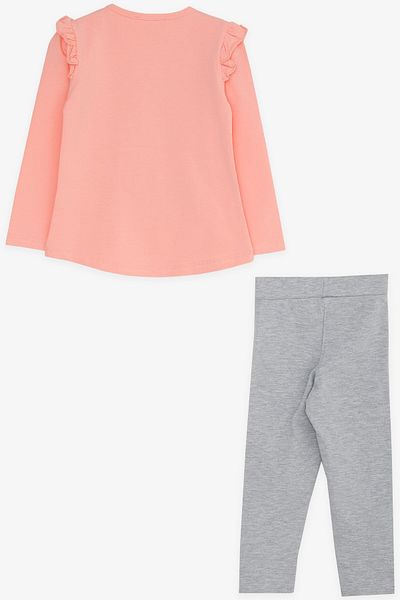 Breeze Girl's Tights Set Ballerina Girl Glitter Printed 1.5-5 Years, Salmon