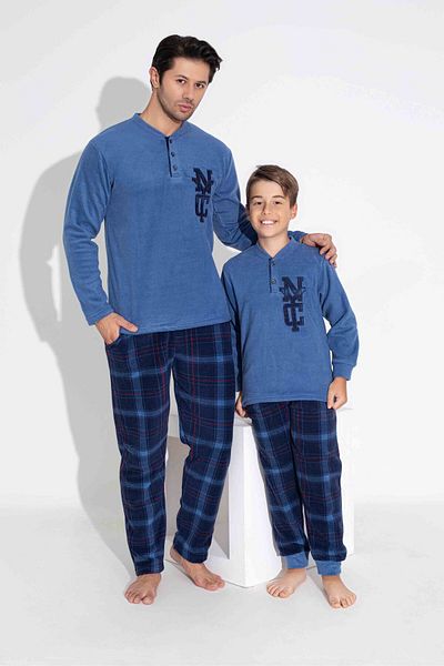 MEBA Ανδρικό Σετ Πυτζάμες Father-Son Wellsoft Fleece