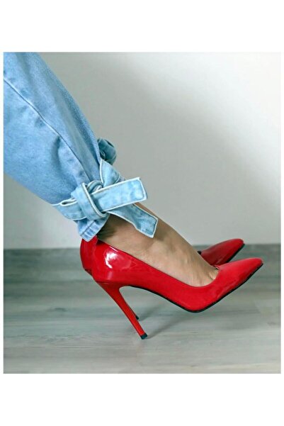 Giydim Gidiyor Cosmos Topuklu Rugan Stiletto Kırmızı