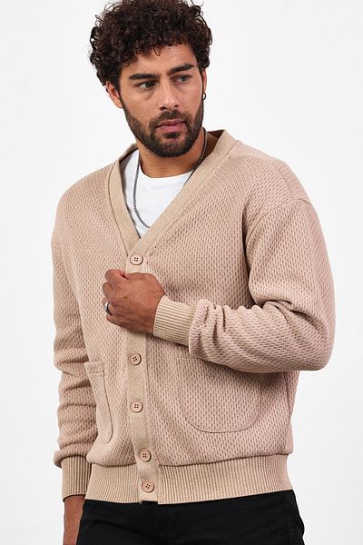 MADZEYMODA New Season Ανδρική πλεκτή ζακέτα με κουμπιά με κουμπιά Mz89918