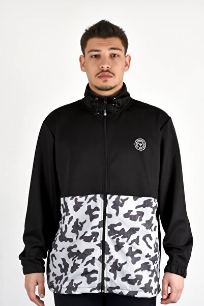 SİYAH KAMUFLAJ DESENLİ POLYESTER SWEATSHIRT