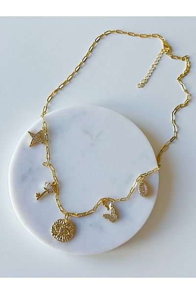 CHARMLUCKY Steel Charm Necklace