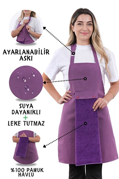 sevilya Star 2li Set ayar askılı havlulu mutfak önlüğü