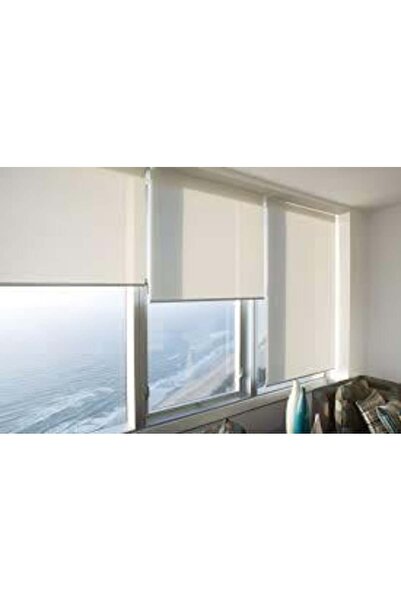 Özel Jaluzi Krem Mat Stor Perde Etek Dilimsiz Güneşlik Perde Güneşlik Stor Perde