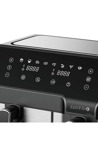 DOTS مقلاة هوائية، سعة 8.3 لتر - 2700 واط - فضي وأسود