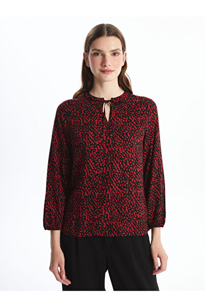 LC Waikiki Tie Collar Patterned Women's Blouse