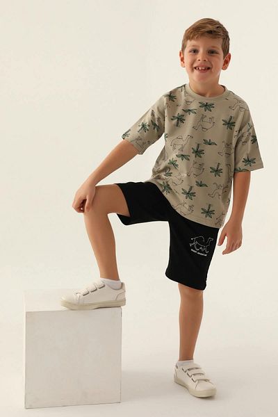 ROLY POLY Set bermude cu mânecă scurtă din bumbac model 3340 - KHAKI
