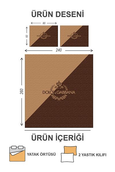 Doruklar Home Collection Modern Patterned Premium Quality Quilted Cotton Filled Velvet Bedspread Set