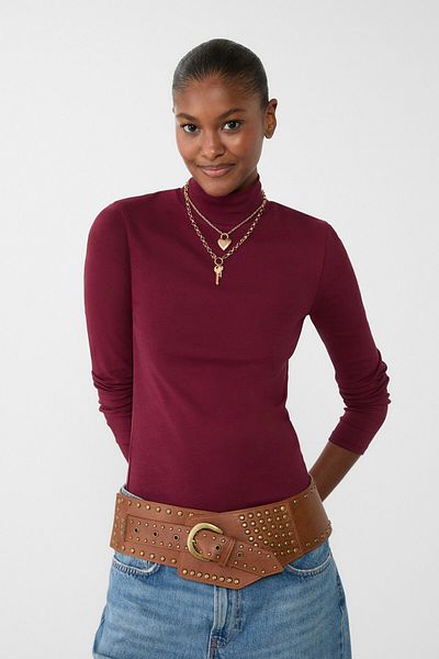 Stradivarius Basic high neck T-shirt