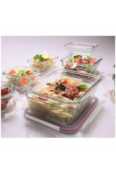 Prima Nova 490 ml Capacity Glasslock Square Glass Storage Container - D-Mcsb049