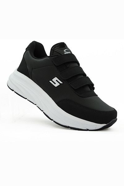 LETAO Pantofi sport pentru femei cu trei velcro, negru, alb, ușor de purtat