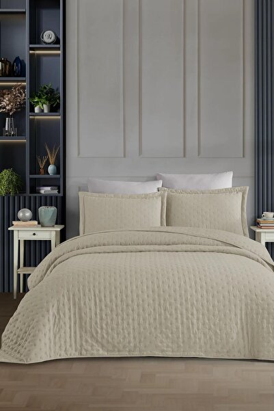 lissehome Mevsim Tek Kişilik Yatak Örtüsü Bej Renk