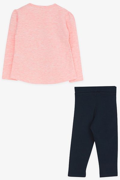 Breeze Girl's Tights Suit Printed Sequin 1.5-5 Years, Salmon Melange