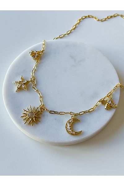 CHARMLUCKY Steel Charm Necklace