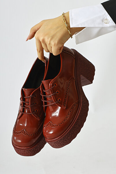 Limoya Lenie Bordo Rugan Lazer Kesim Detaylı Kadın Günlük Ayakkabı