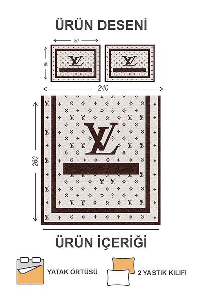 Doruklar Home Collection Modern Patterned Premium Quality Quilted Cotton Filled Velvet Bedspread Set