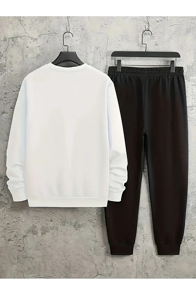 WOODROFFE Milano Printed Men's Black Tracksuit Set - Oversize Unisex Boyfirend