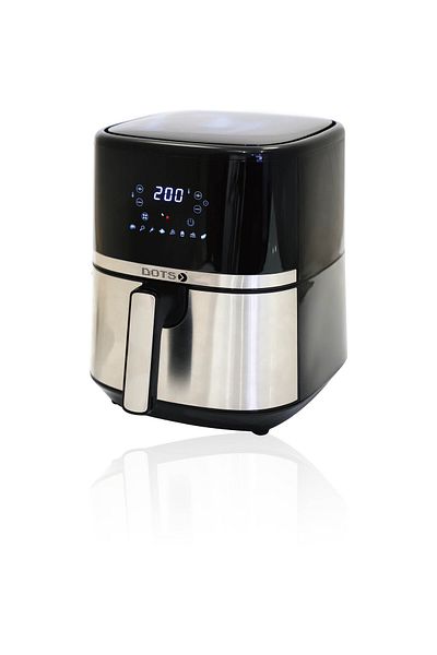 DOTS Air Fryer with Timer, 4.2 Liter Capacity. - 1500 Watt - Silver & Black