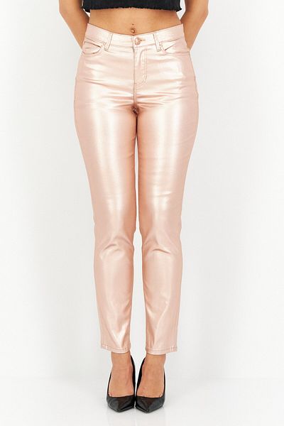 Guess Women Skinny Fit Plain Jeans, Peach