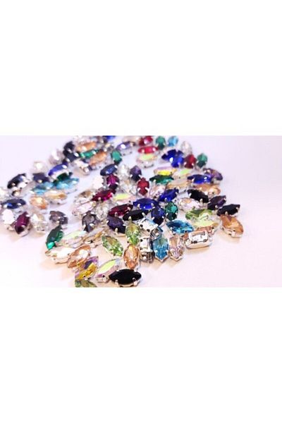 yiğit aksesuar 5X10 (1 cm) Mixed Color Shuttle Case Planted Glass Stone 50 Pieces