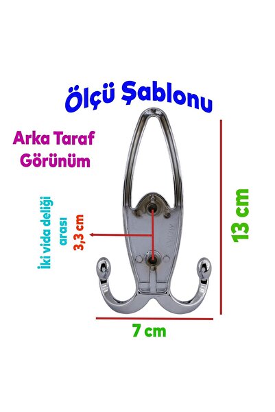 NZB Portmanto Vestiyer Duvar Askısı Metal Dolap Elbise Askılığı Krom - Krom Kapak