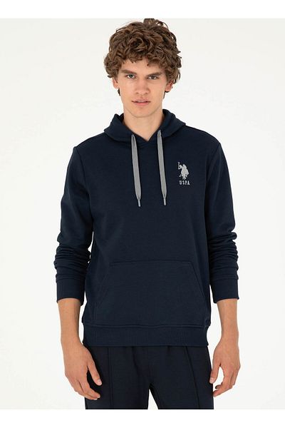U.S. Polo Assn. БАЗА. Поло Асоциация Мъжки суитшърт в тъмносин цвят - класическа яка G081SZ082.000.1926894