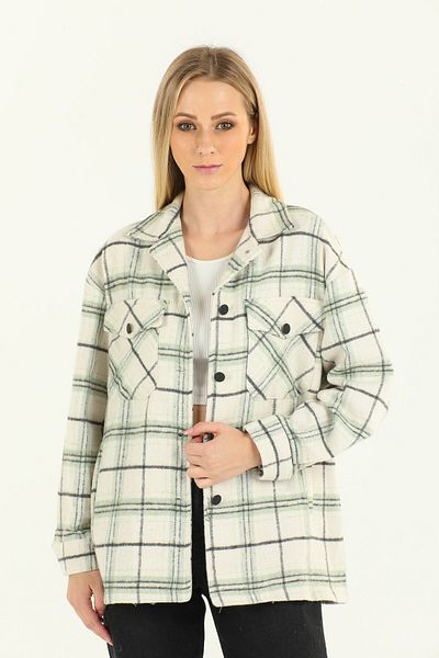 Alışveriş Sokağı Cămașă oversize lumberjack Bumbac carouri lung nasturi cu buzunar