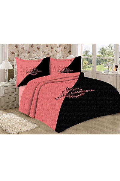Doruklar Home Collection Modern Patterned Premium Quality Quilted Cotton Filled Velvet Bedspread Set