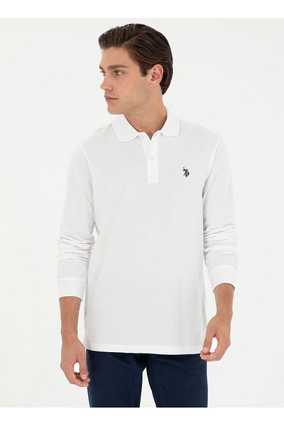 U.S. Polo Assn. Η.Π.Α. Polo Assn. Λευκό ανδρικό φούτερ - Κλασικός γιακάς G081GL082.000. 1926879