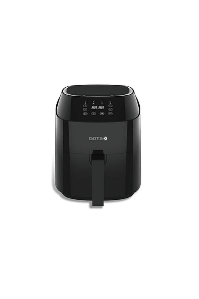 DOTS Air Fryer with Digital Control, 6.5 Liter Capacity - 1700 Watt - Silver & Black