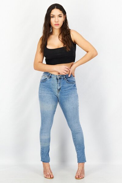 Esprit Women Skinny Fit Washed Denim Jeans, Blue Wash