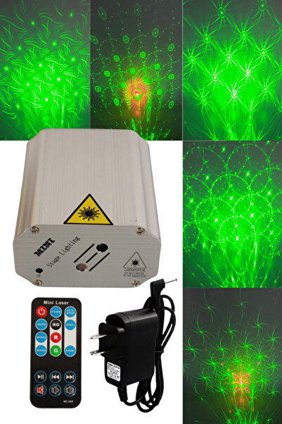 Hazar Led Mini Lazer Sahne Işığı Müziğe Sese Duyarlı Uzaktan Kumandalı RGB Disko Lazer Projektör Led Işık