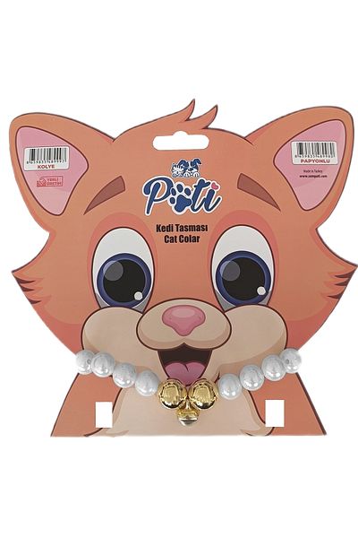 Markapet Cat and Dog Luxury Pearl Necklace 24-28 cm Medium White