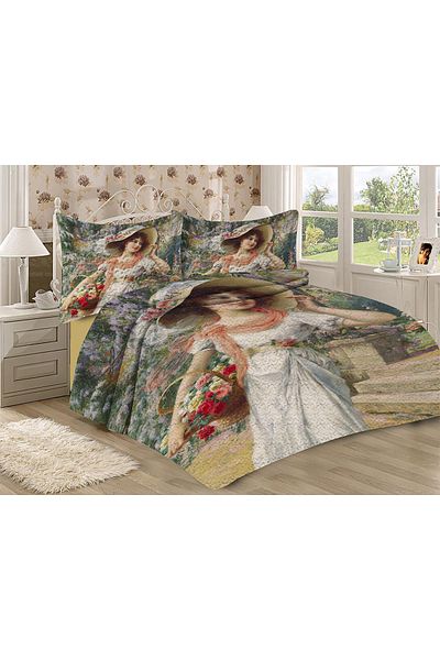Doruklar Home Collection Modern Patterned Premium Quality Quilted Cotton Filled Velvet Bedspread Set
