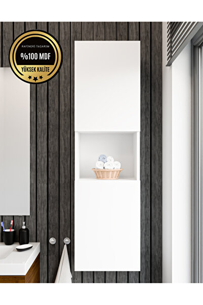 rafineritasarım LİSA Banyo Dolabı Duvara Monte Raflı MDF