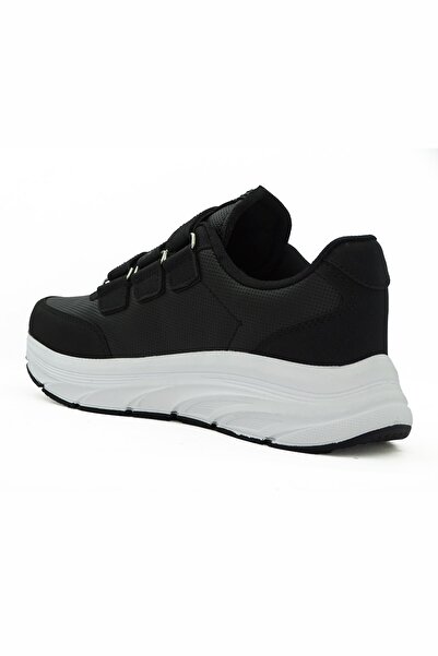 LETAO Kadın Üç Cırtlı Siyah Beyaz Kolay Giyim Sneaker Spor Ayakkabı