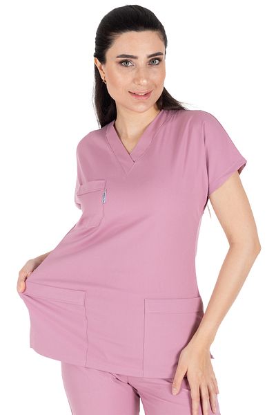 Alsancak Üniforma Powder Lycra Fine Fabric Scrubs Χειρουργική φανέλα γιατρού και σετ φανέλας νοσοκόμας