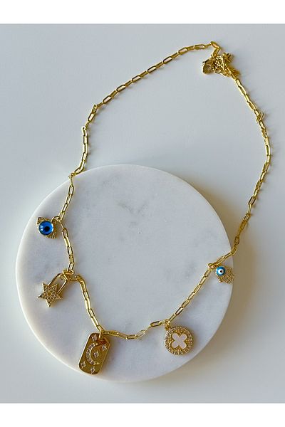 CHARMLUCKY Steel Charm Necklace