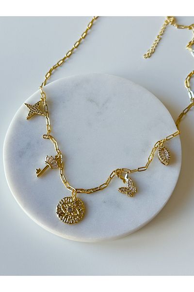 CHARMLUCKY Steel Charm Necklace