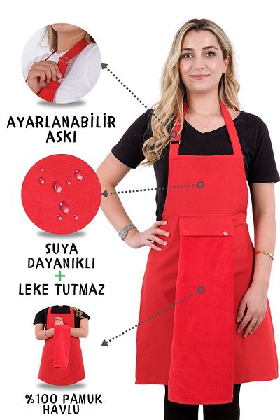 sevilya Kitchen apron set with towel and star adjustable hanger (Apron with towel)