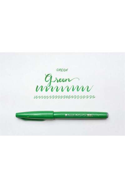 Pentel قلم فرشاة بفرشاة ذات طرف SES15C أخضر