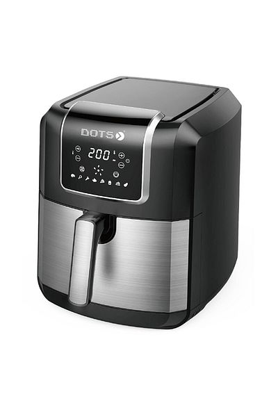 DOTS Air Fryer, Capacity 6.5 Liters, Digital Control - 1700 Watt - Silver & Black