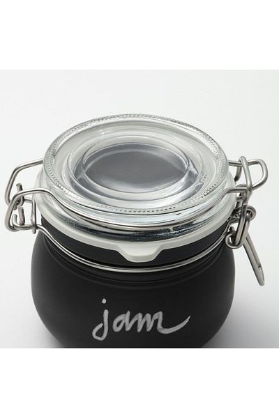 IKEA Glass Jar - Korken with Lid, Black, 13 Cl, 3 Units, 50579890