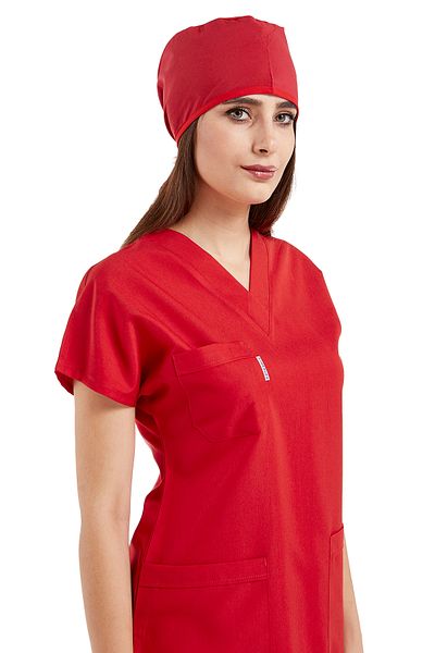 Alsancak Üniforma Κόκκινο Lycra Fine Fabric Scrubs Doctor Nurse Τζέρσεϊ χειρουργική στολή με νυχτερίδα