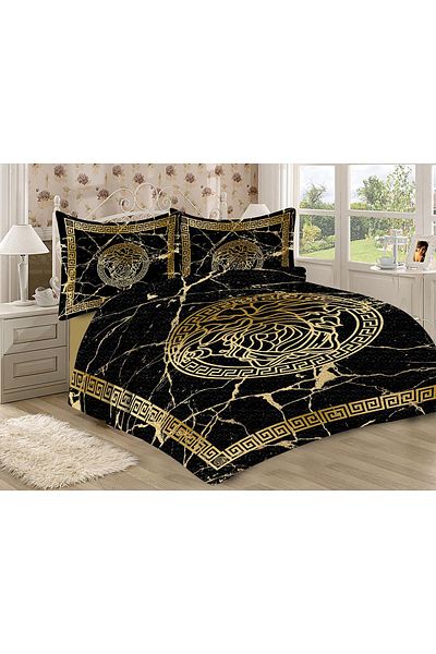 Doruklar Home Collection Modern Patterned Premium Quality Quilted Cotton Filled Velvet Bedspread Set