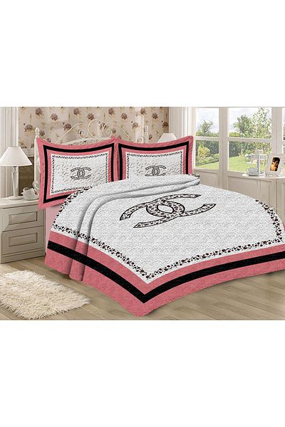 Doruklar Home Collection Modern Patterned Premium Quality Quilted Cotton Filled Velvet Bedspread Set
