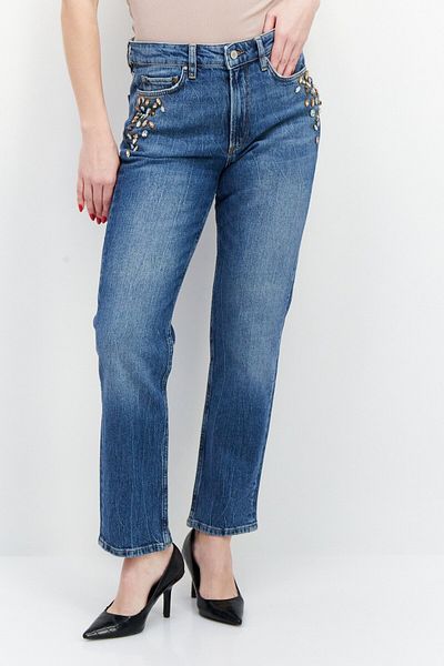 Guess Women Straight Fit Wash Stretchable Denim, Blue