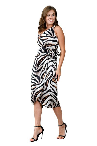 WOMAN VISION Βραδινό φόρεμα Satin Weaving - A-line Fit and Sashes 03