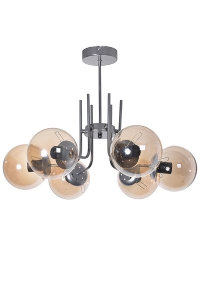 Modavize Vien Modern Design Living Room Dining Room Kitchen Gray Color Honey Glass Pendant Lamp 6-Piece Chandelier